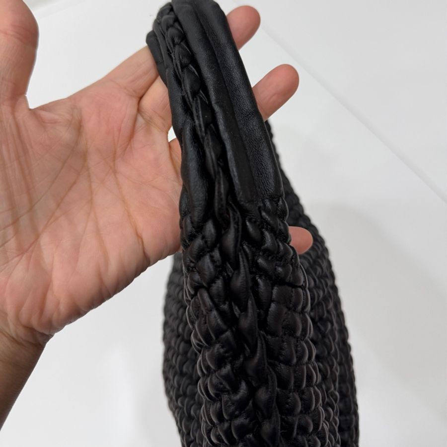 BOTTEGA VENETA BV  黑色 編織 HOBO 流浪 和尚 肩背包 手提包-14