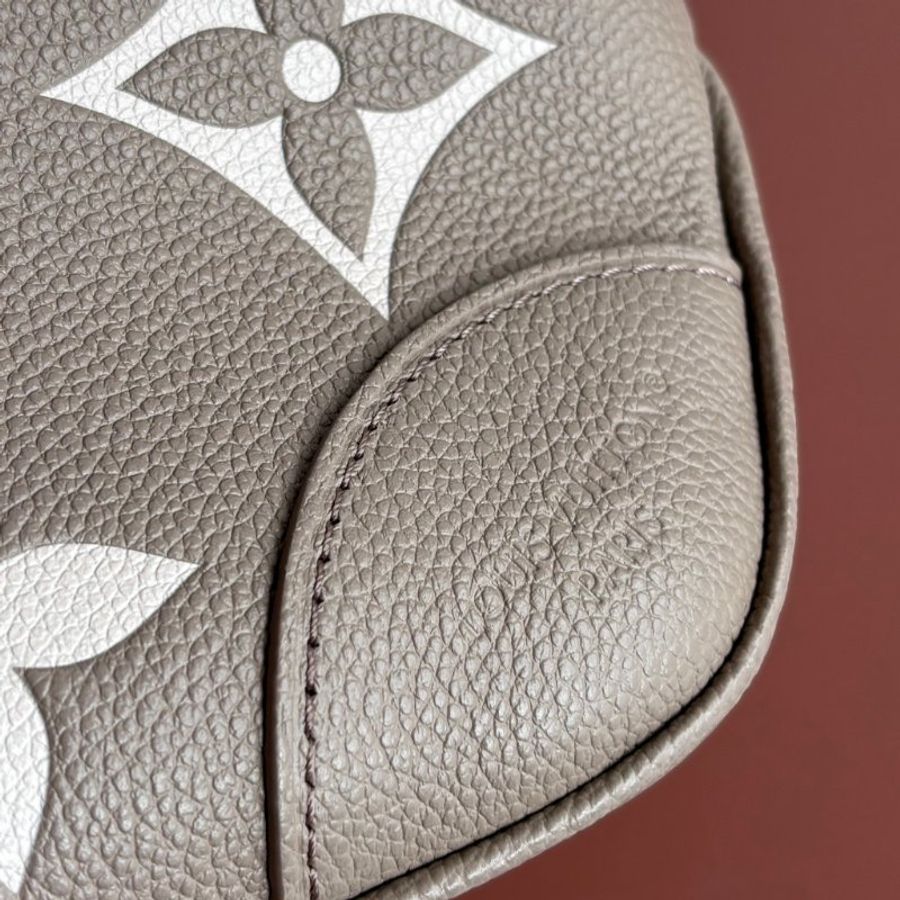::LOUIS VUITTON:: LV M13224 Boulogne PM 斑鳩灰 / 奶油色 雙色 Monogram Empreinte皮革 腋下包 肩背包 斜背包 半月包-9