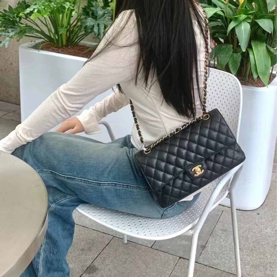 #全新全配🈶購證 #芯片款 #超甜💰 香奈兒Cf25黑金荔枝牛皮Coco系列-3
