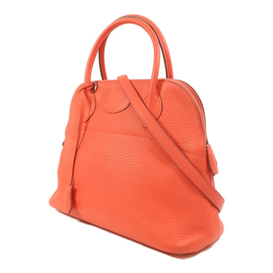 HERMES Clemence皮革Bolide 31銀扣手挽肩背兩用袋Rose Jaipur-2