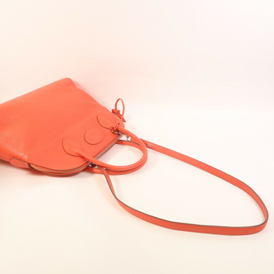 HERMES Clemence皮革Bolide 31銀扣手挽肩背兩用袋Rose Jaipur-7