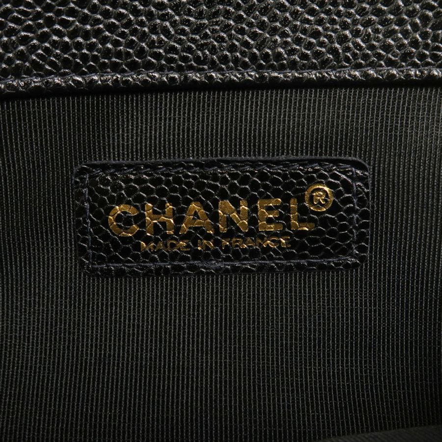 CHANEL 牛皮皮革Vintage Tote Bag金扣肩背袋-6