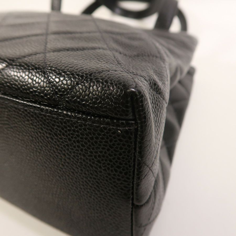 CHANEL 牛皮皮革Vintage Tote Bag金扣肩背袋-12