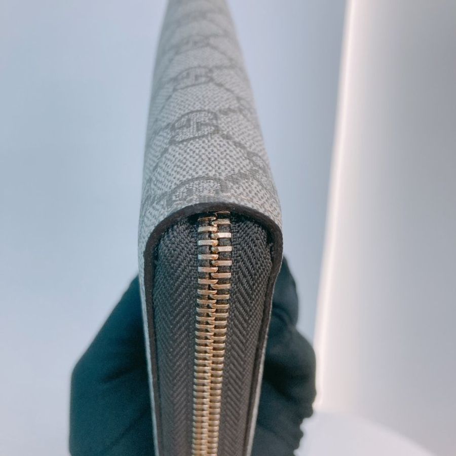 MS0500 Gucci 古馳 經典老花 帆布 拉鍊錢包 棕色 金扣 GG Supreme Zip Around Long Wallet Canvas Brown x GHW-7