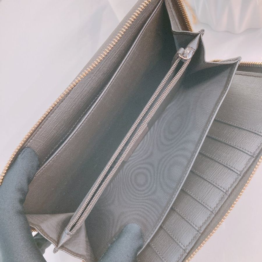 MS0500 Gucci 古馳 經典老花 帆布 拉鍊錢包 棕色 金扣 GG Supreme Zip Around Long Wallet Canvas Brown x GHW-12