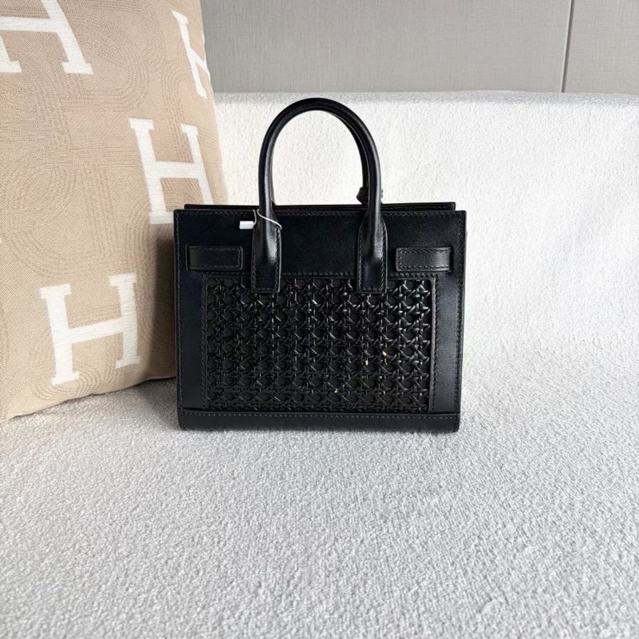 YSL Cannage編織手提斜背包22*17*10 98新配件鑰匙鎖 塵袋-6