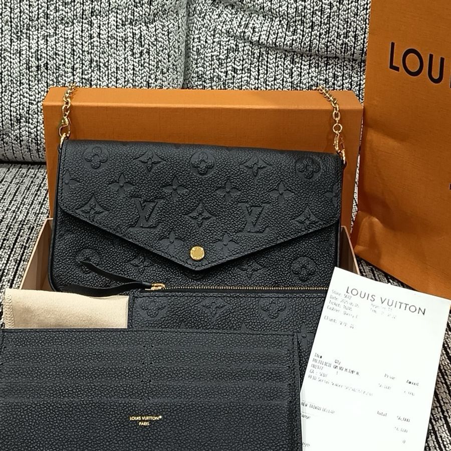 LV 皮夾包 黑 近全新-7