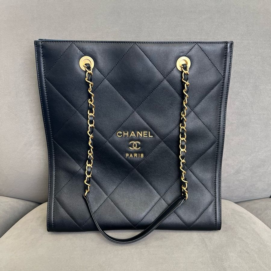 99新香奈兒Chanel 黑金tote芯片款-0