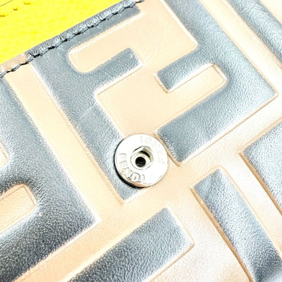 FENDI - 黃色拚FF LOGO WOC 斜背包-16