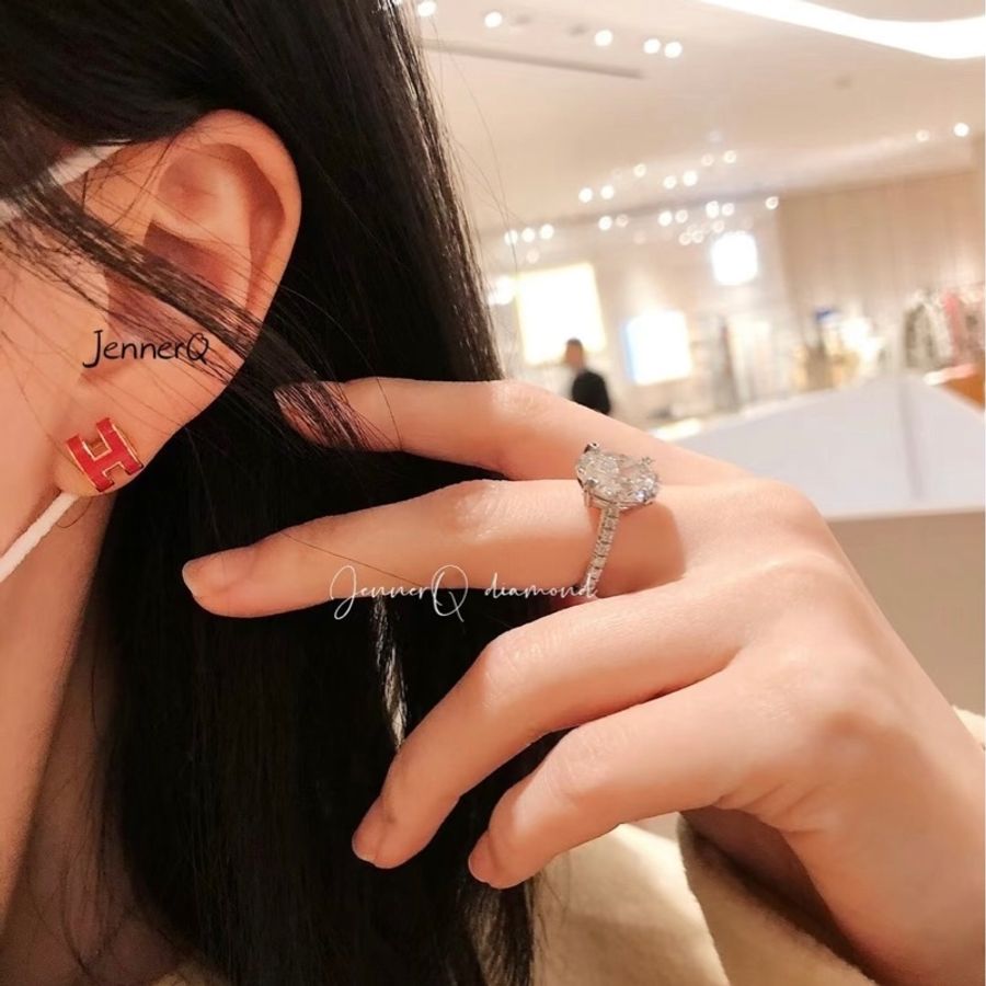 「M.Y精品」 Hermes 🐎家 mini pop h 耳針 梅紅 金-1