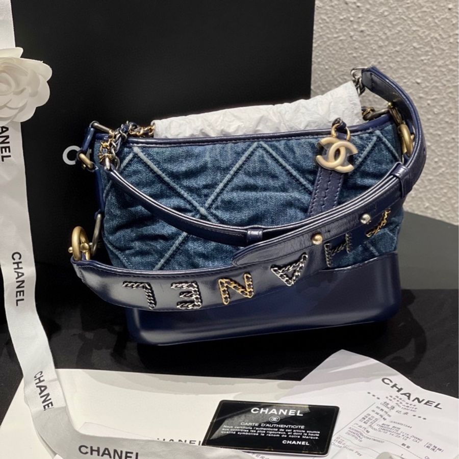 Chanel 香奈兒 流浪包小號牛仔丹寧字母手柄款 稀有 全套-3