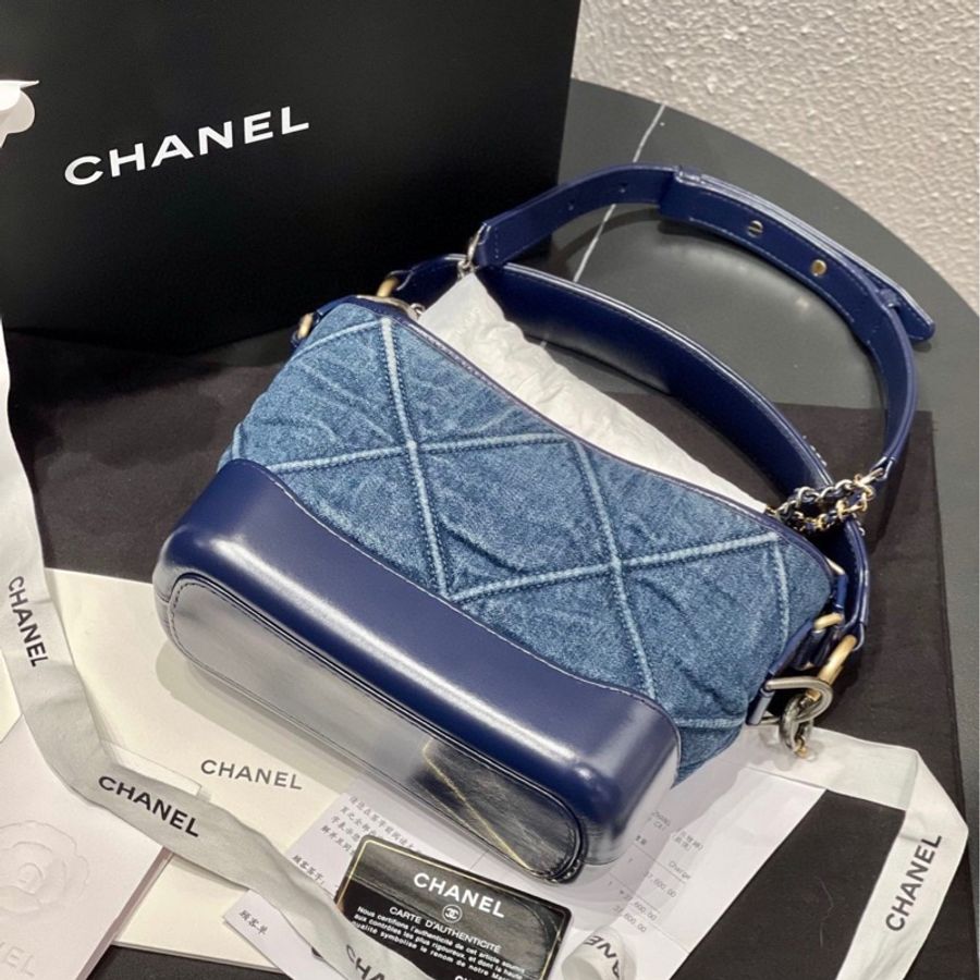 Chanel 香奈兒 流浪包小號牛仔丹寧字母手柄款 稀有 全套-4
