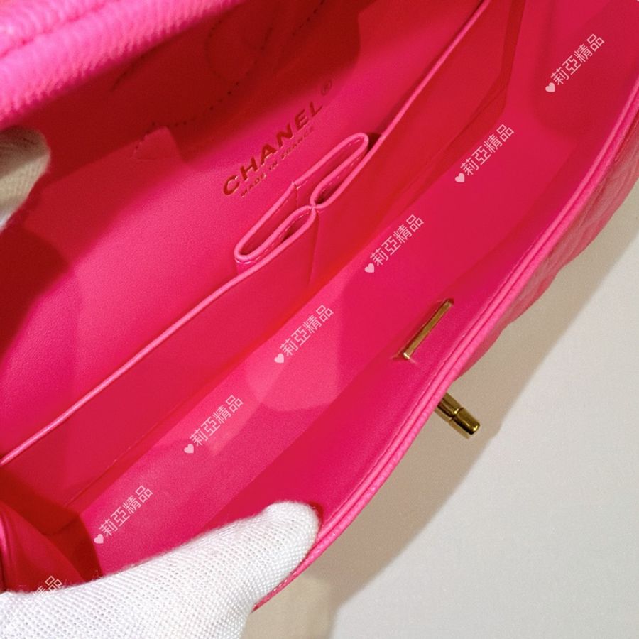 莉亞精品♡Chanel cf25 桃紅 二手美包-9