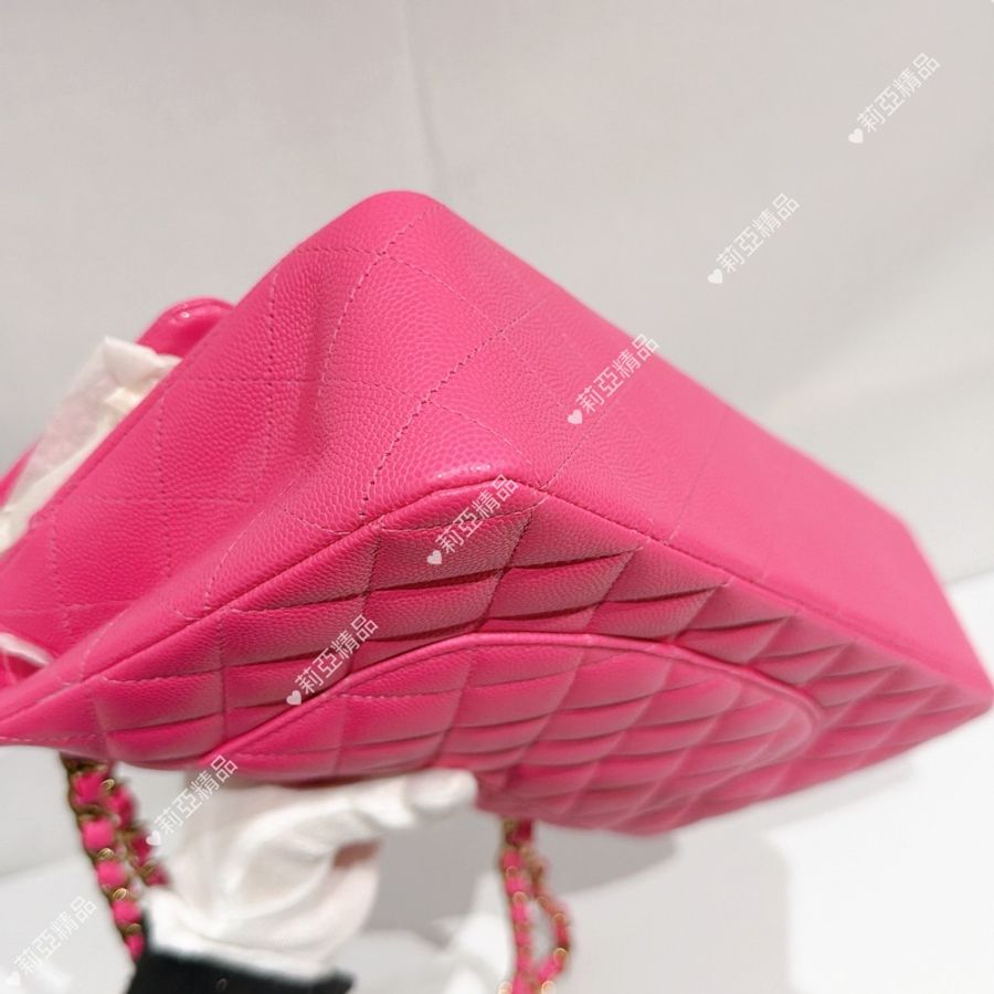 莉亞精品♡Chanel cf25 桃紅 二手美包-10