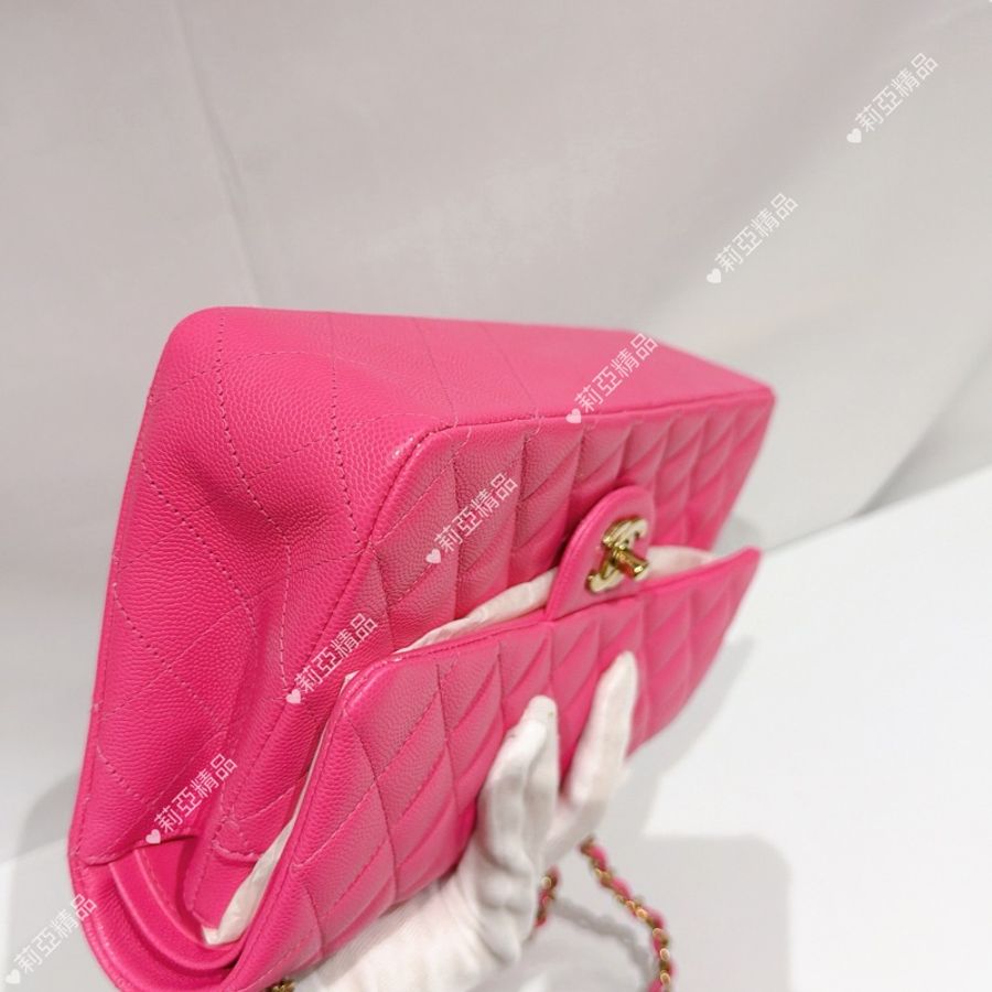 莉亞精品♡Chanel cf25 桃紅 二手美包-12