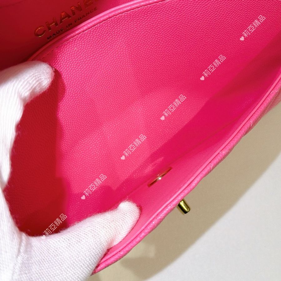 莉亞精品♡Chanel cf25 桃紅 二手美包-14