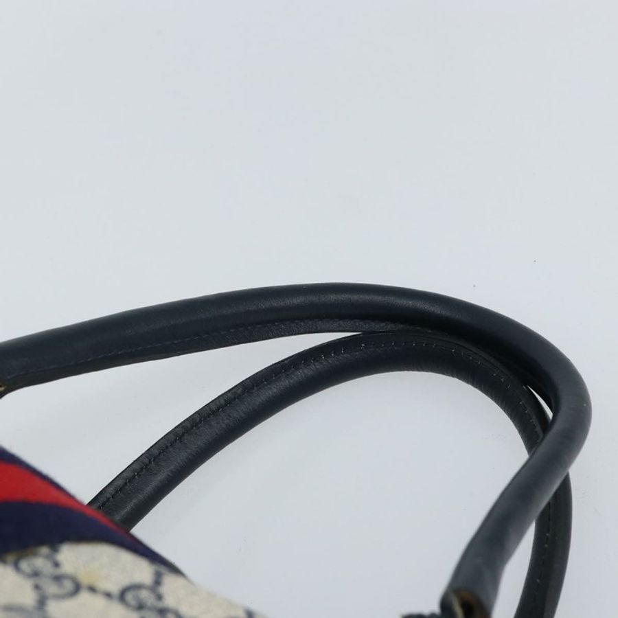 【日本直送】GUCCI GG Supreme Sherry Line 迷你波士頓包 PVC 海軍藍金色 正品 am10364-12