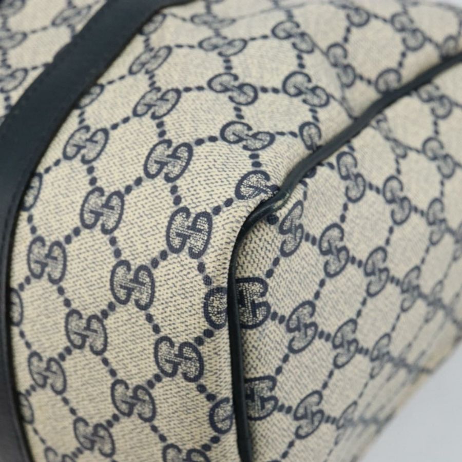 【日本直送】GUCCI GG Supreme Sherry Line 迷你波士頓包 PVC 海軍藍金色 正品 am10364-14