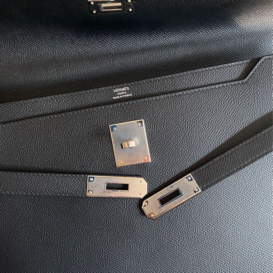 🌈Hermes🧡Kelly Depeches 36🧡黑色銀扣🌟99.5新閑置🌟Epsom皮🌟公事包🌟愛馬仕🌟-2