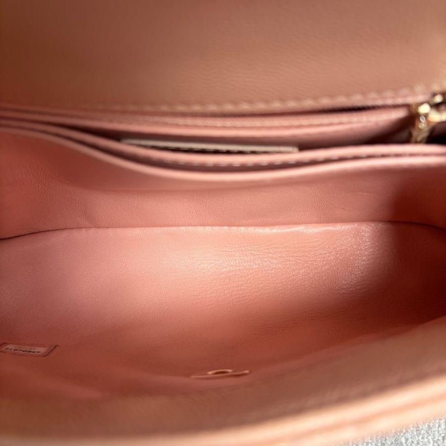 Chanel Cocohandle  粉色 淡金扣荔枝皮23*14*9 99新配件塵袋-2