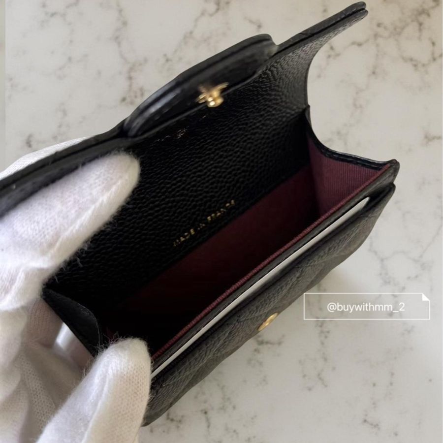 現貨💎香奈兒 經典黑金荔枝卡包-3