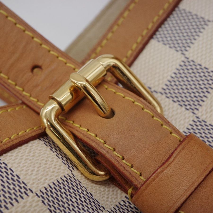 Louis Vuitton路易威登Hampstead MM Damier Azur 白棋盤格 帆布 托特包-8