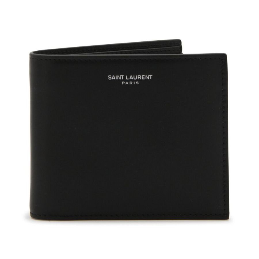 【YSL】SAINT LAURENT Paris East West Bifold 滑面皮革 卡夾 皮夾 短夾 黑色 396307-3