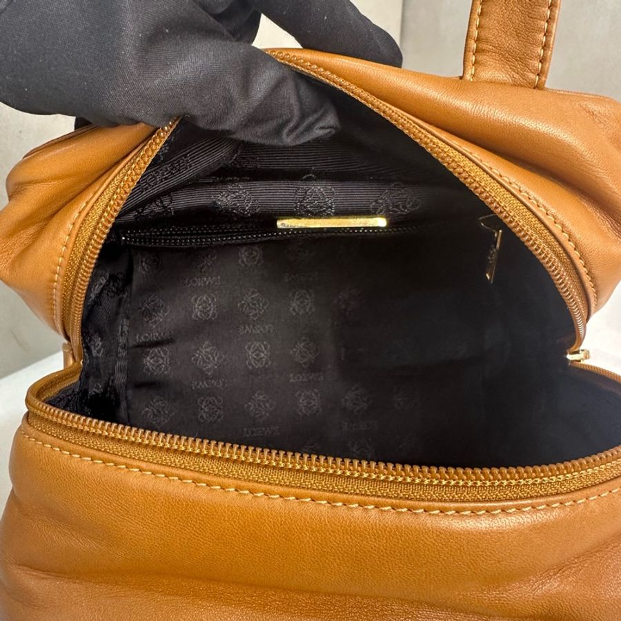 LOEWE 中古焦糖色手提方形便當包-13