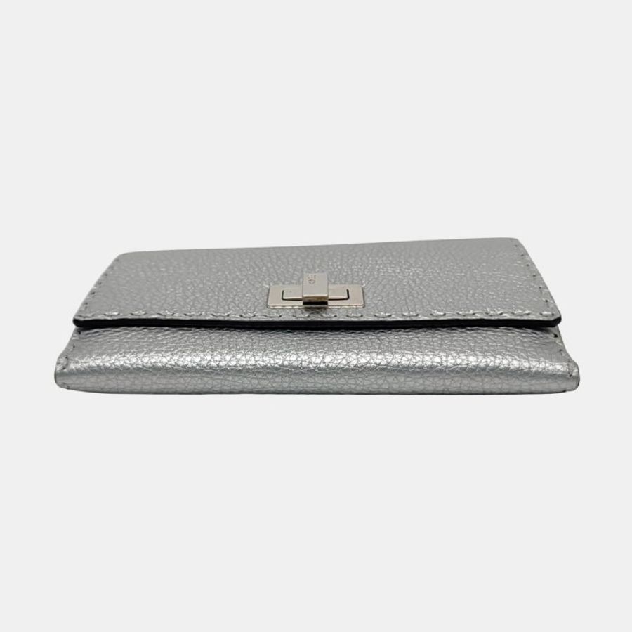 FENDI Peekaboo銀色牛皮錢包銀色五金 9.8新-5