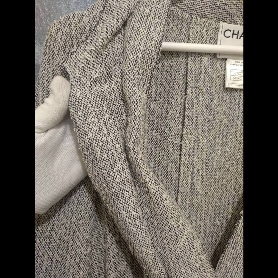 Chanel 黑白點毛織薄外套-22