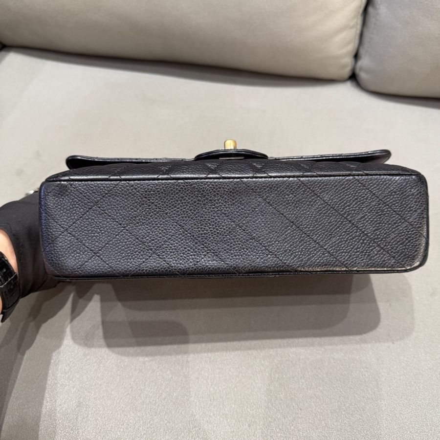 Chanel • 經典Cf 25 荔枝牛皮銀釦口蓋包 中號-8