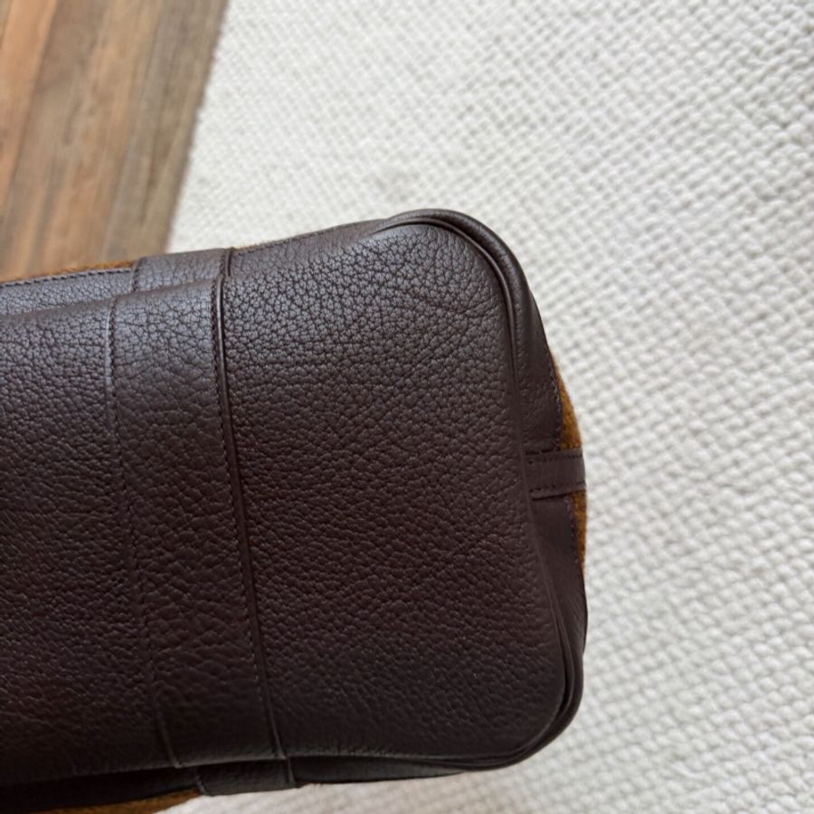 【98%新✨全網獨家】愛馬仕Hermes Garden Party 36 MM 毛呢花園包36焦糖色-7