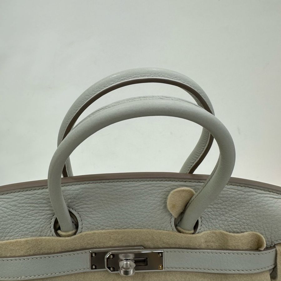 Hermes愛馬仕 birkin30珍珠灰銀扣togo皮 ，框O刻-7