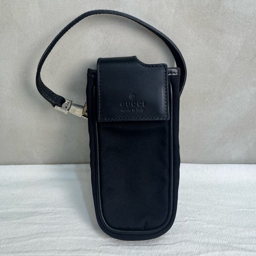 Gucci 中古黑色尼龍多功能鑰匙包-2