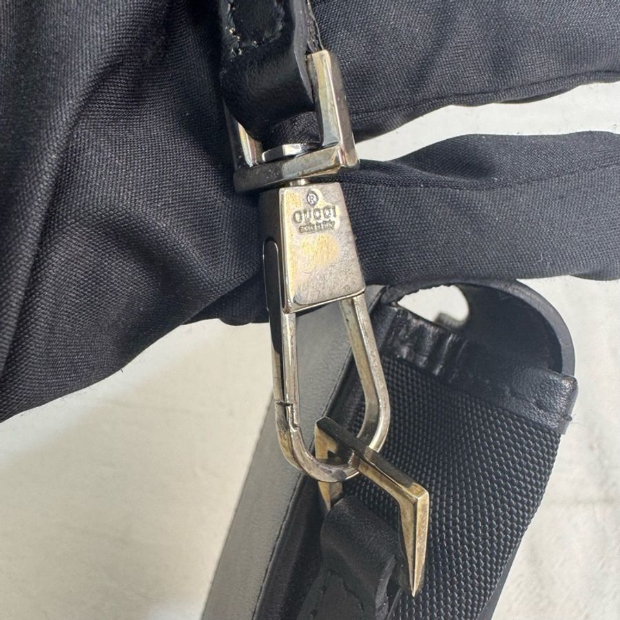 Gucci 中古黑色尼龍多功能鑰匙包-8