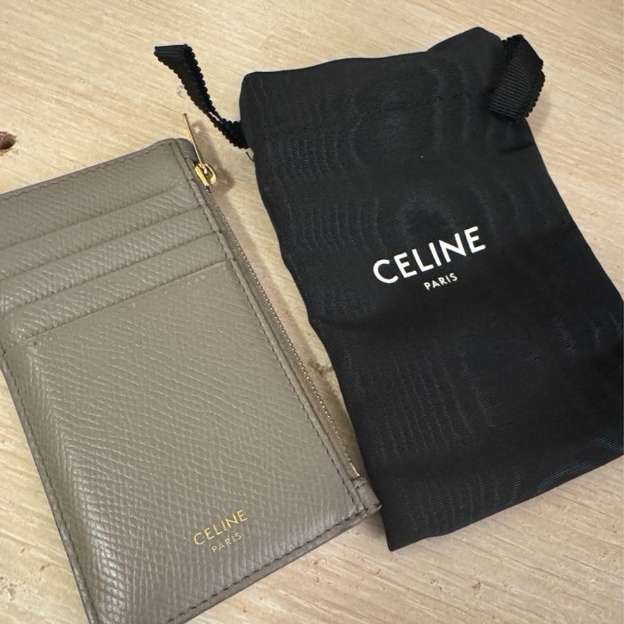 Celine 大象灰扁式卡夾-2