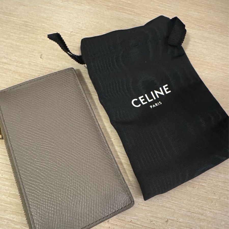 Celine 大象灰扁式卡夾-3