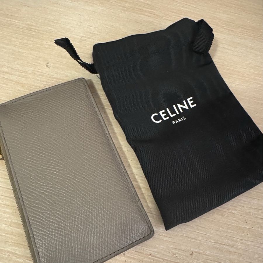 Celine 大象灰扁式卡夾-6