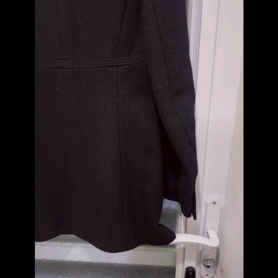 Chanel 霧銀釦黑羊毛料外套-11