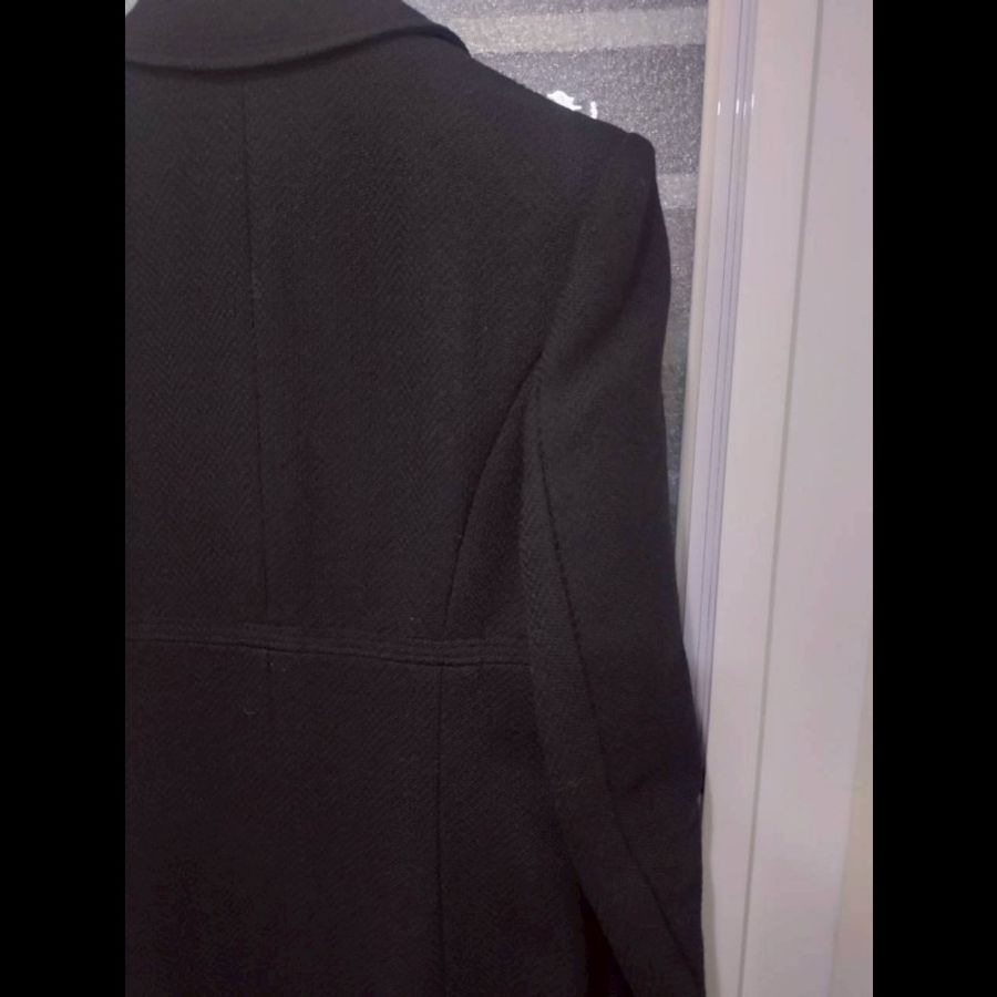Chanel 霧銀釦黑羊毛料外套-14