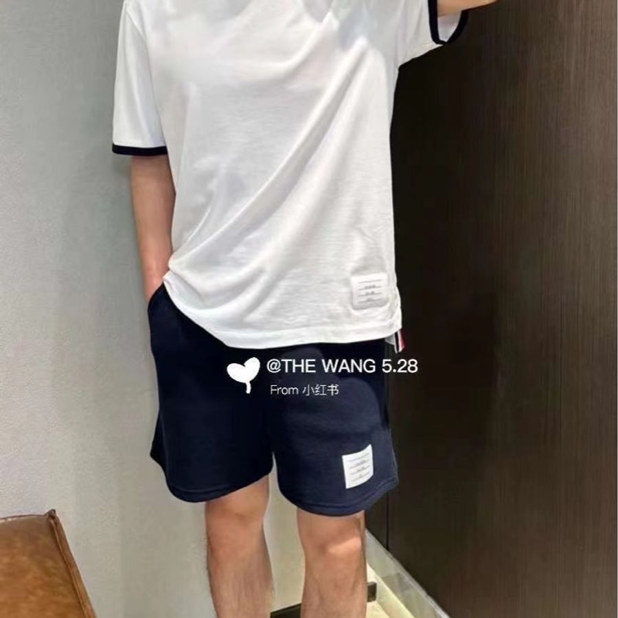 Thom Browne 男款 短袖 Tee#1 2 3 4  海軍藍/白色-4