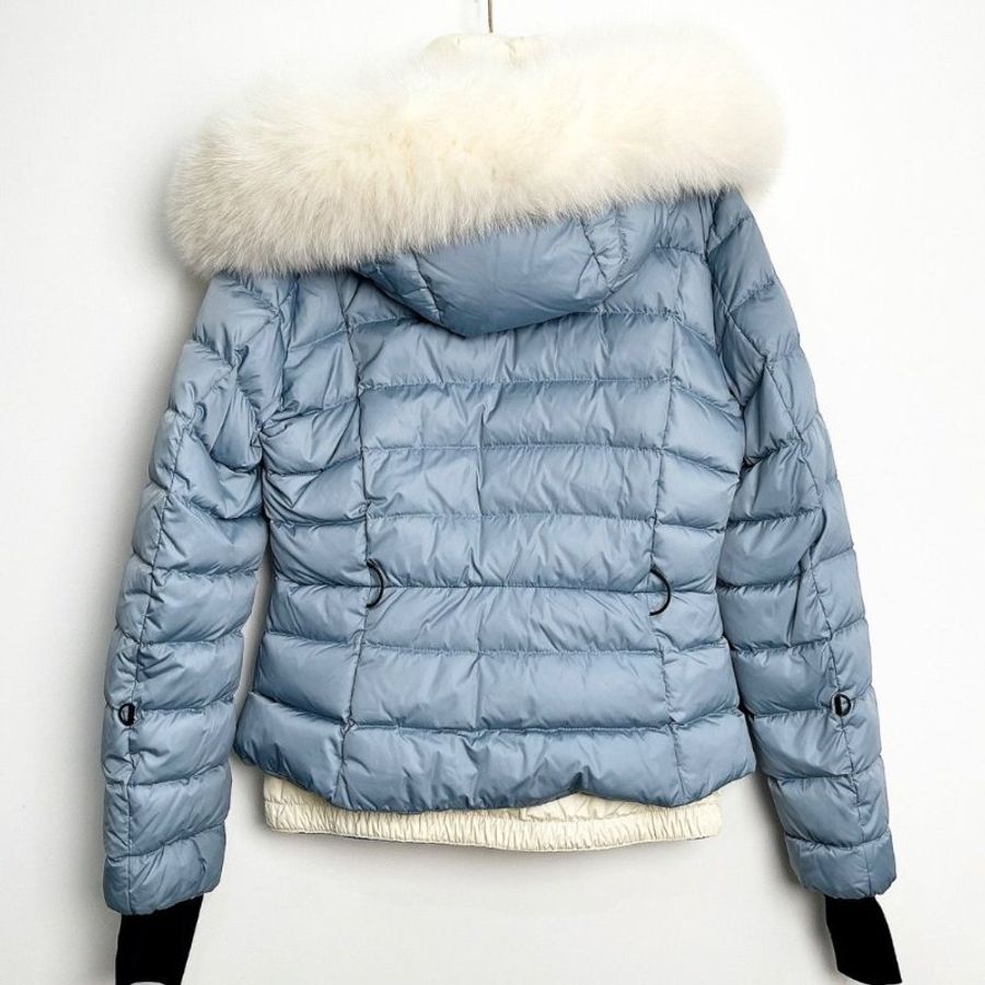 Moncler Grenoble系列天藍色短款修身 連帽羽絨服外套3碼 胸圍104衣長60 95新配件塵袋衣架-2