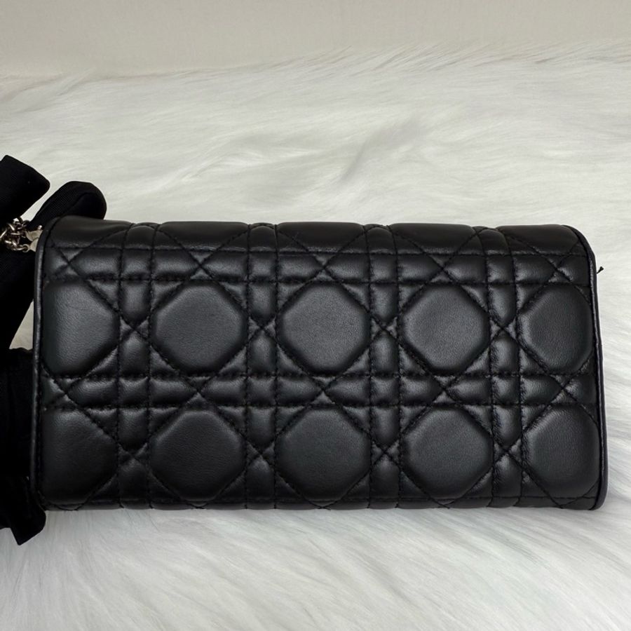 【95新✨全平台最便宜】Dior 迪奧 黑色 羊皮 銀色鏈條 woc-3