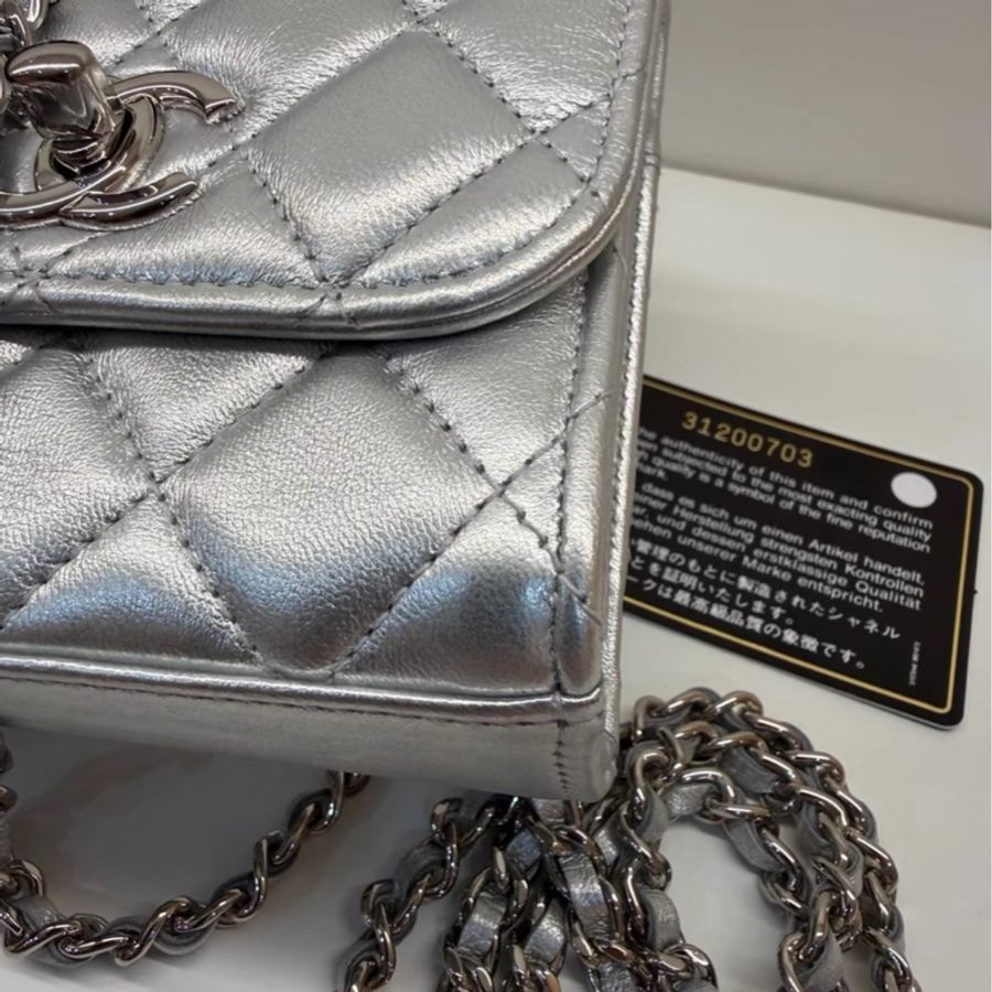 【92%新 到手不降價反爾漲價的炒賣款✨ 全網最低價!】Chanel 銀色 23C Trendy CC特別款 超級稀有保值款-7