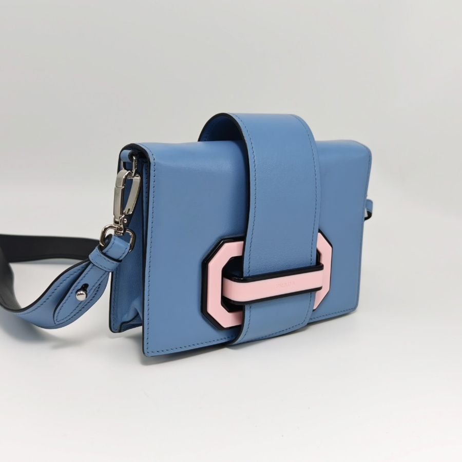 PRADA Ribbon 系列   牛皮肩背斜背舌頭包20*14*6 98新配件塵袋-2