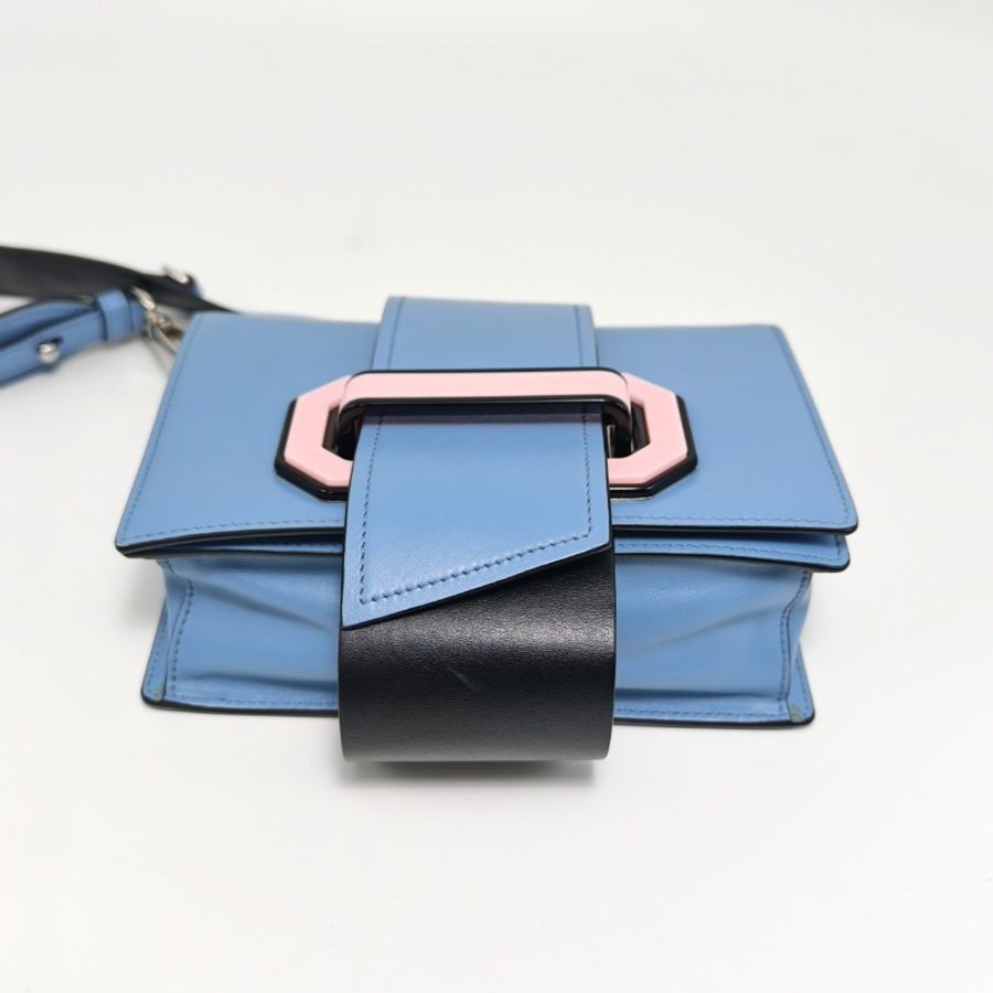 PRADA Ribbon 系列   牛皮肩背斜背舌頭包20*14*6 98新配件塵袋-4