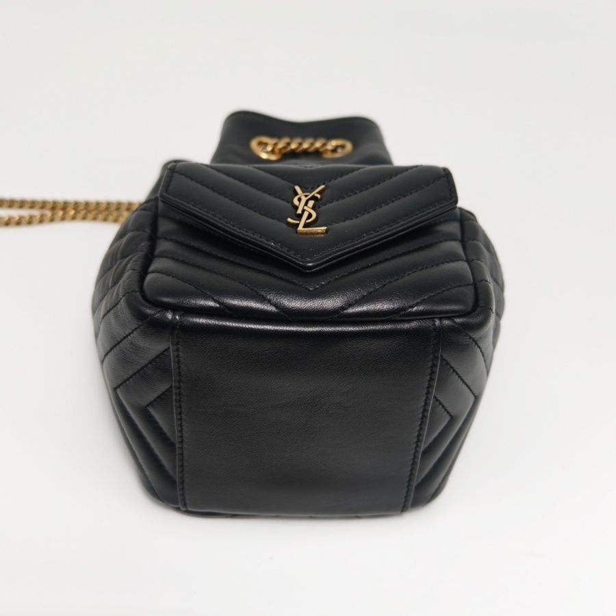 YSL 黑金肩背斜背水桶包12*17*10 98新配件塵袋購證-4