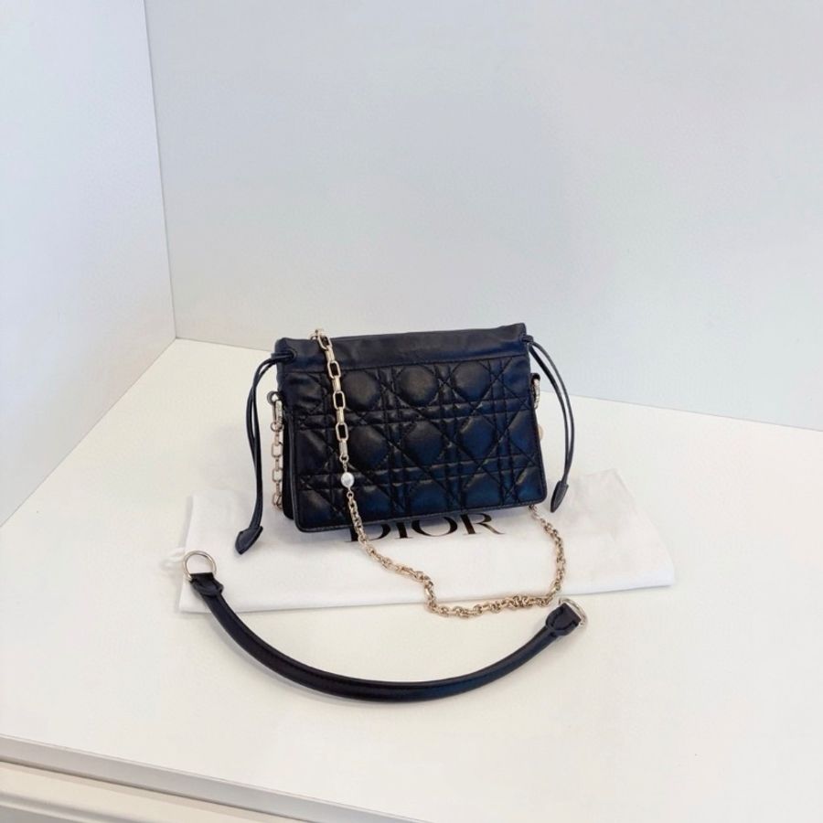 Dior 黑金Milly小福袋鏈條包 19*14 99新配件塵袋-5