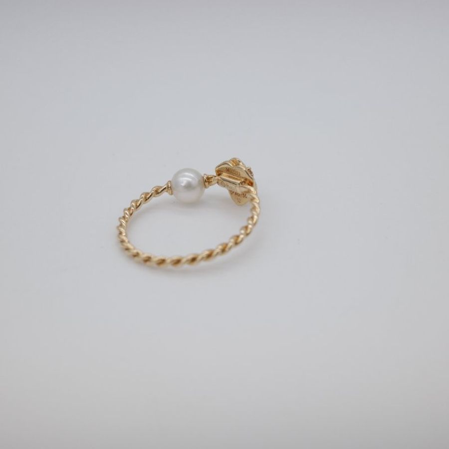Piaget 伯爵 Rose 黃金色 黃金鑲鑽石 珍珠 戒指-2