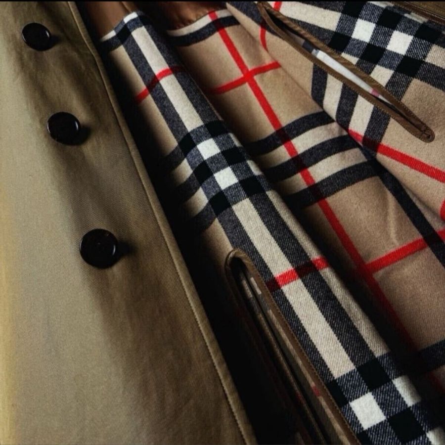 日本二手/Burberry 風衣/有羊毛保暖襯裡-1